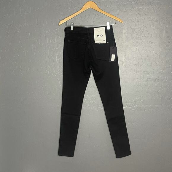 Rag & Bone No Fade Black Cate Mid-Rise Skinny - Picture 2 of 6